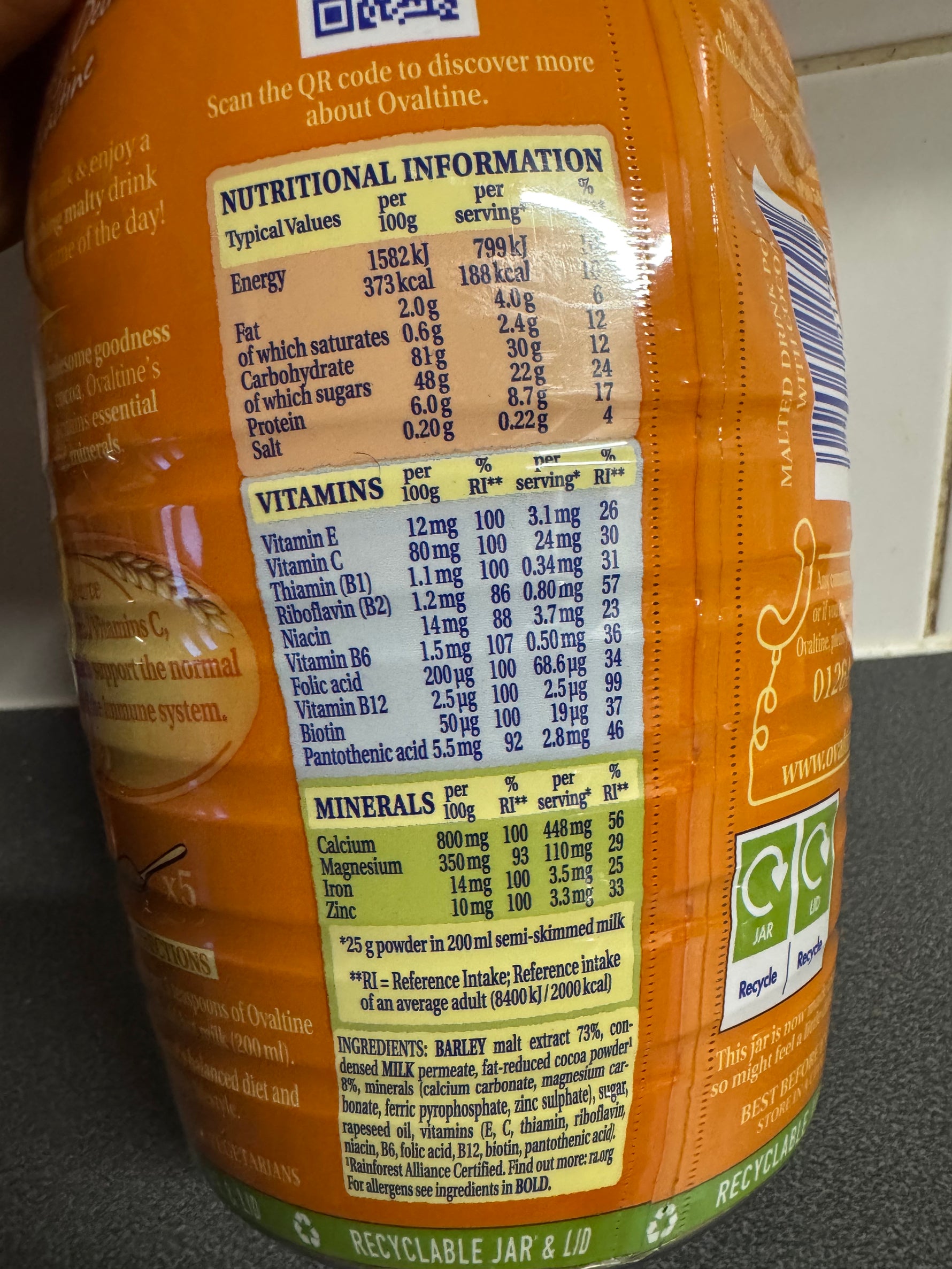 Ovaltine chocolate beverage Drink