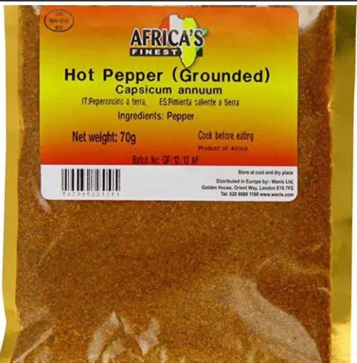 African’s Finest Hot Pepper (Ground 70g)